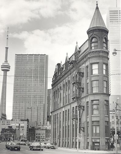 View of south façade showing corner tower details – August 1977