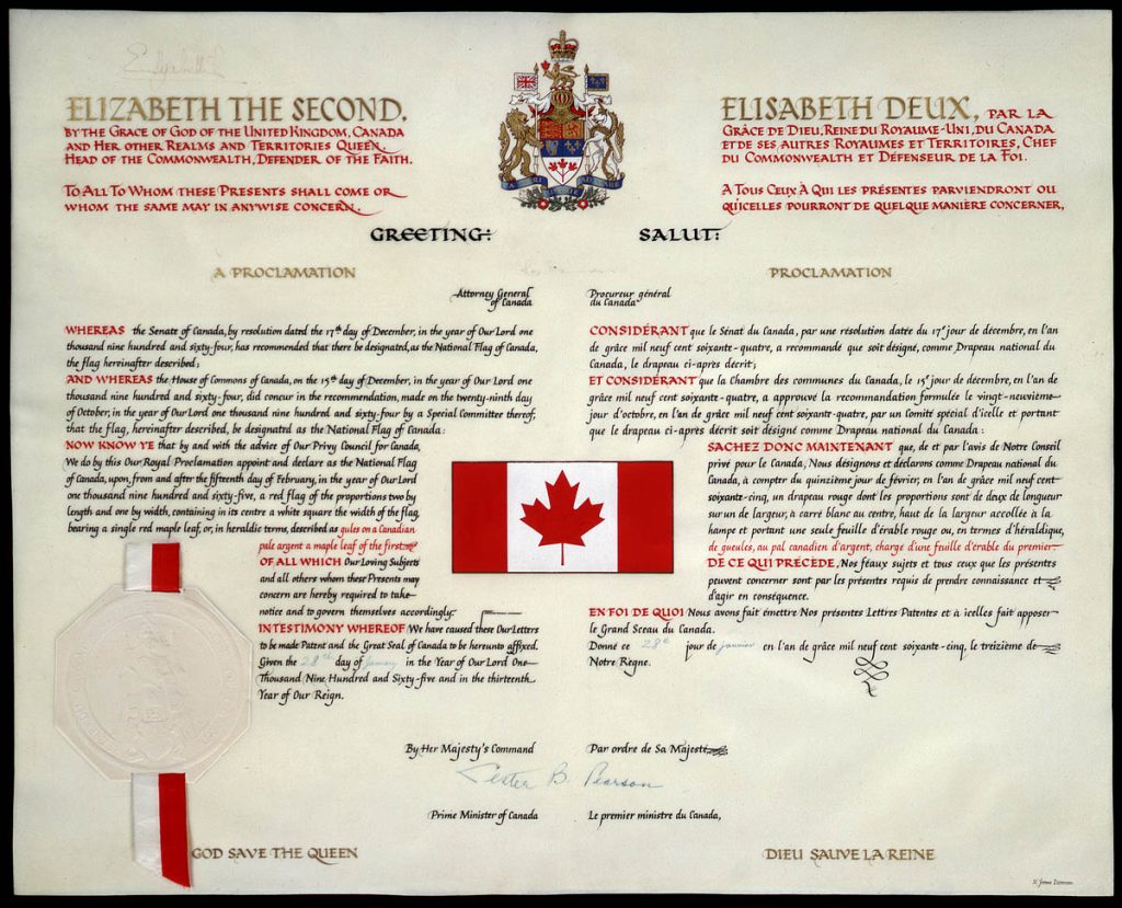 Proclamation_of_the_National_Flag_of_Canada_(January_1965)-wkipeda