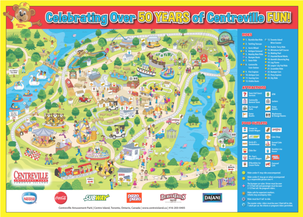 Centreville amusement park map