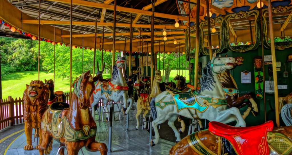 The anitique carousel ride at Centreville is over 100 years old