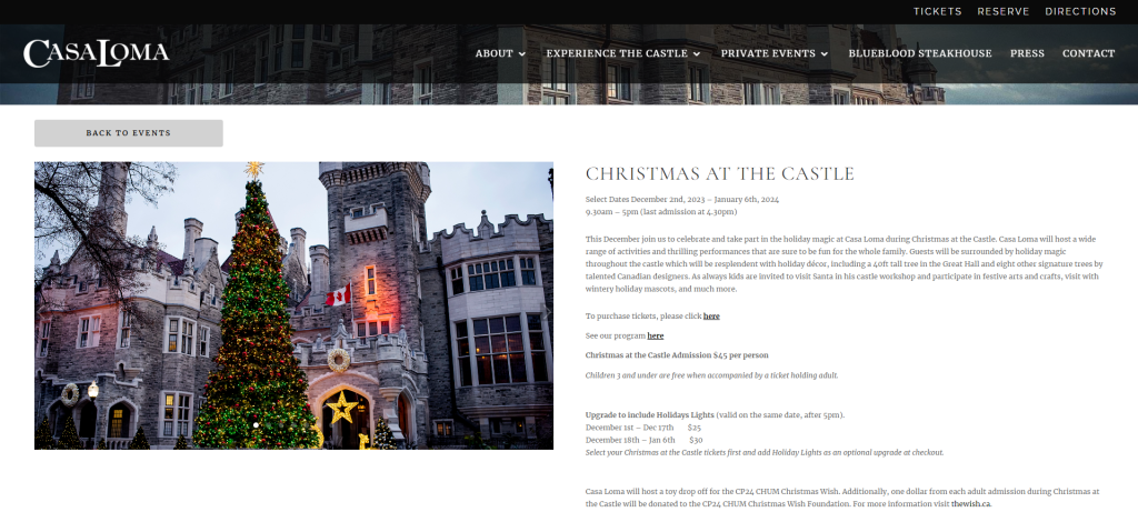  Christmas at the Castle & Holiday Lights