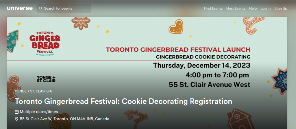 Toronto Gingerbread Festival.